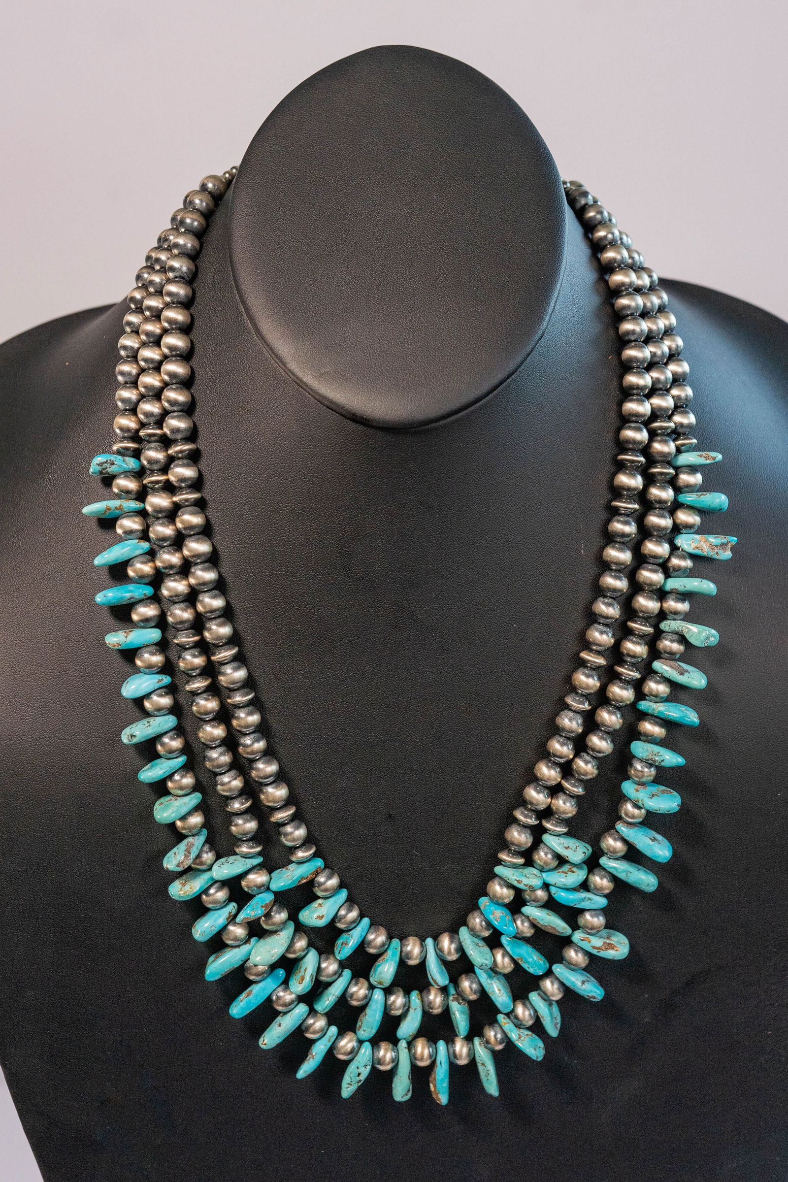 Navajo Pearl 3 Strand Statement Necklace (1 of 5)