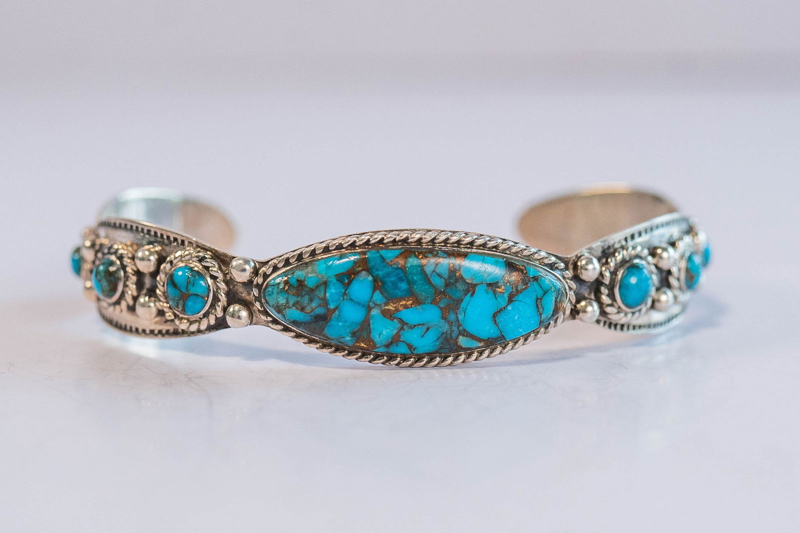 Rare AAAA Blue Mojave Turquoise Cuff Bracelet (1 of 4)