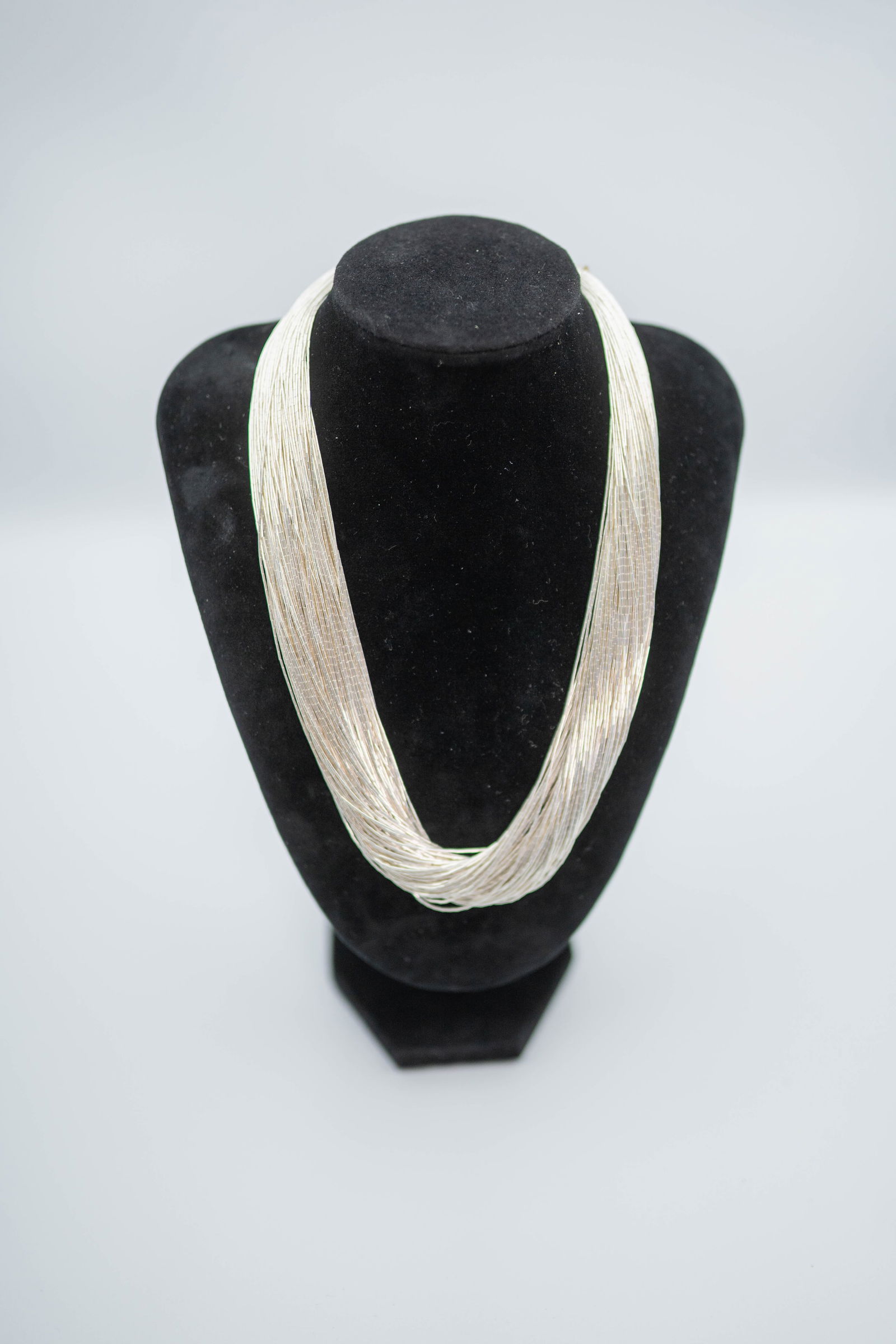 Elegant 100 Strand Liquid Silver Necklace (1 of 6)