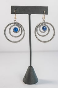 Unique Swirl Earring With Afghanistan Lapis