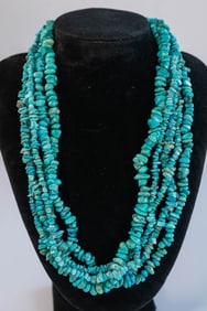 Kingman Turquoise Five Strand Necklace