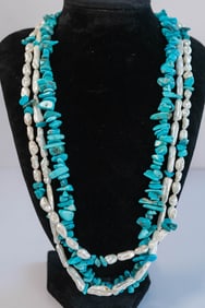 Stunning Sleeping Beauty & Pearl Necklace