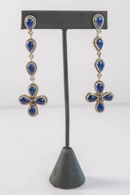 Stunning Post Dangle Afghanistan Lapis Earrings