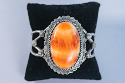 Spectacular Orange Spiny Oyster Shell Cuff