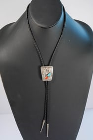Vintage Coral & Turquoise Bolo Tie