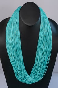 Kingman Turquoise Heishi 100 Strand Necklace