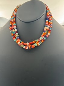 Multi Gemstone 3 Strand Necklace