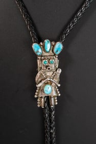 Vintage Circa 1960s Kachina Dancer Bolo Tie