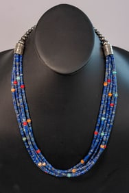 Afghanistan Lapis Five Strand Necklace
