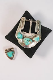 Vintage AAAA Kingman Turquoise Ranger Set