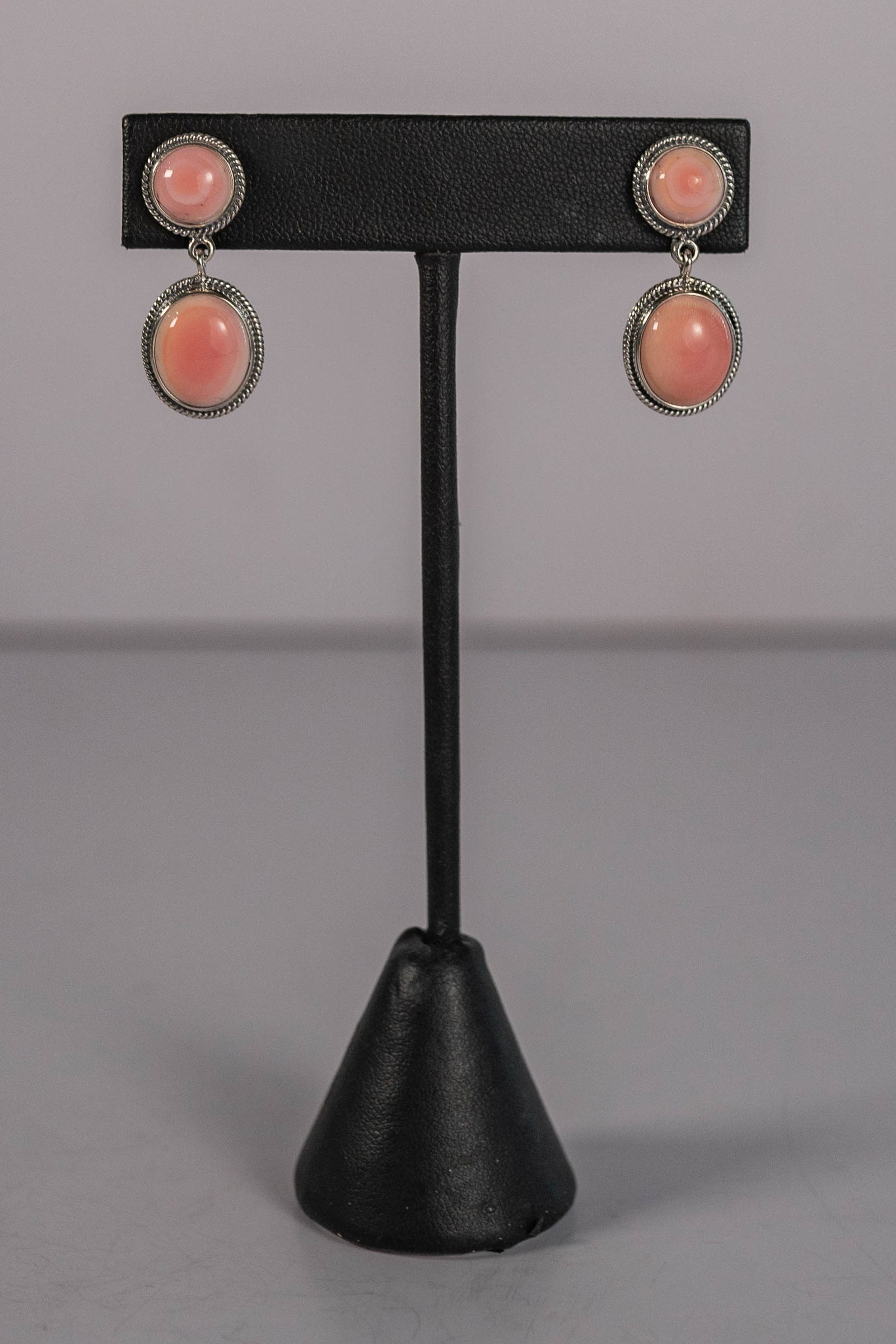 Pink Conch shell Post Dangle Earrings (1 of 4)