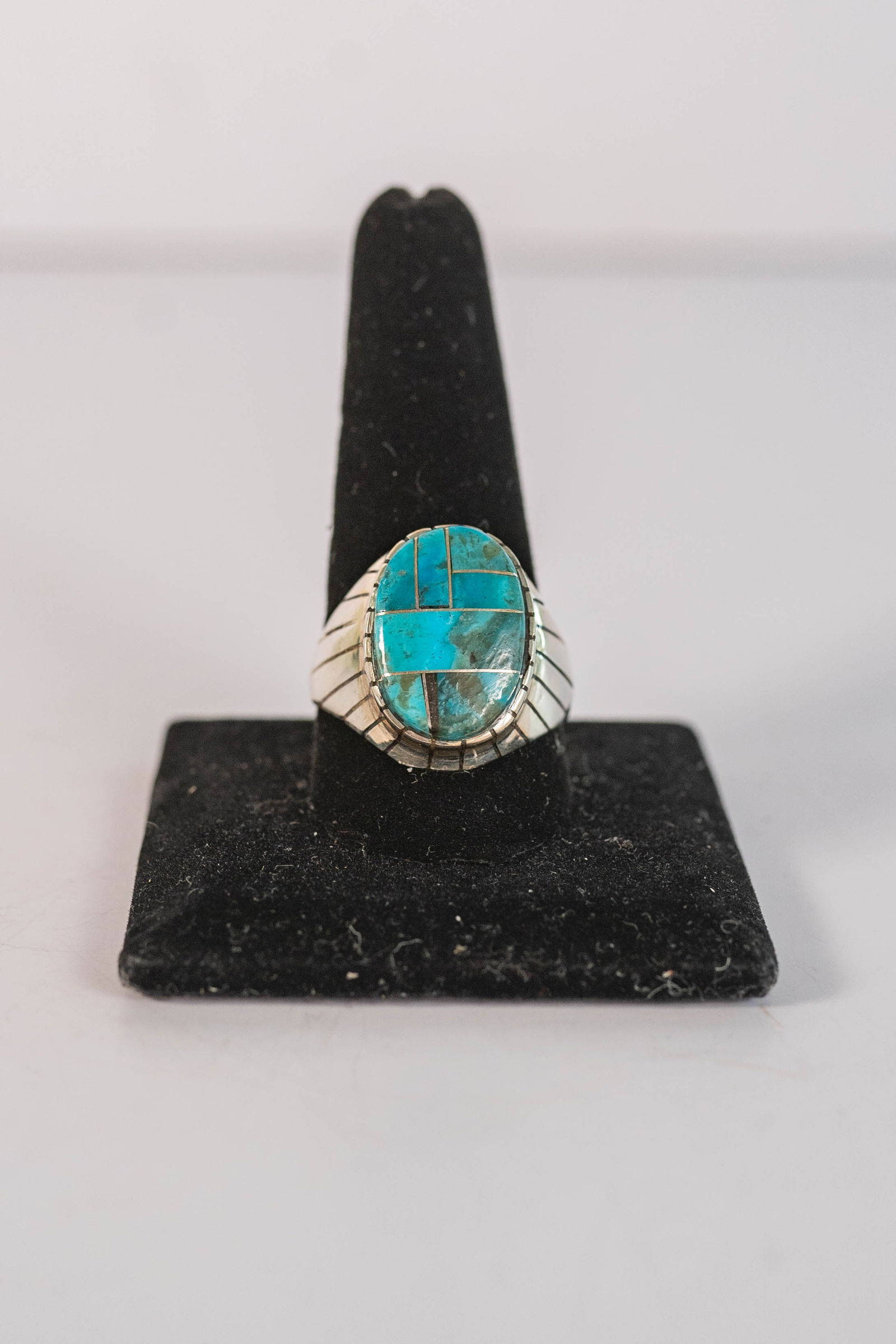 Zuni Morenci Turquoise Inlaid Ring (1 of 5)