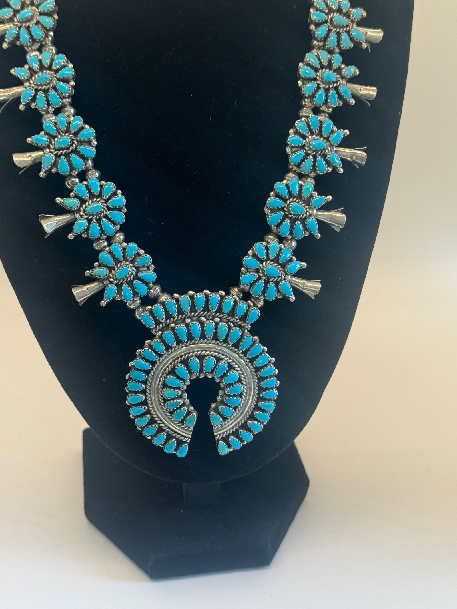 Zuni Petit Point Squash Blossom Necklace (1 of 6)