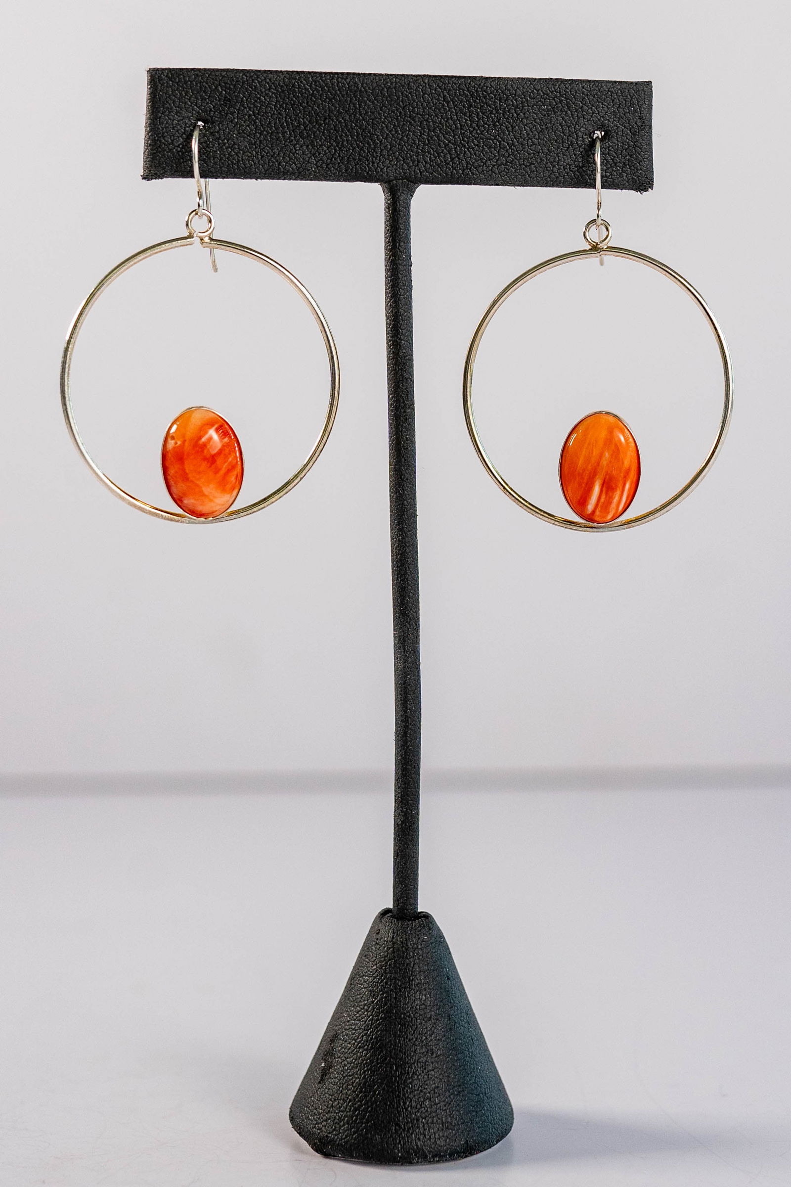 Unique Circle Red Spiny Oyster Shell Earrings (1 of 5)