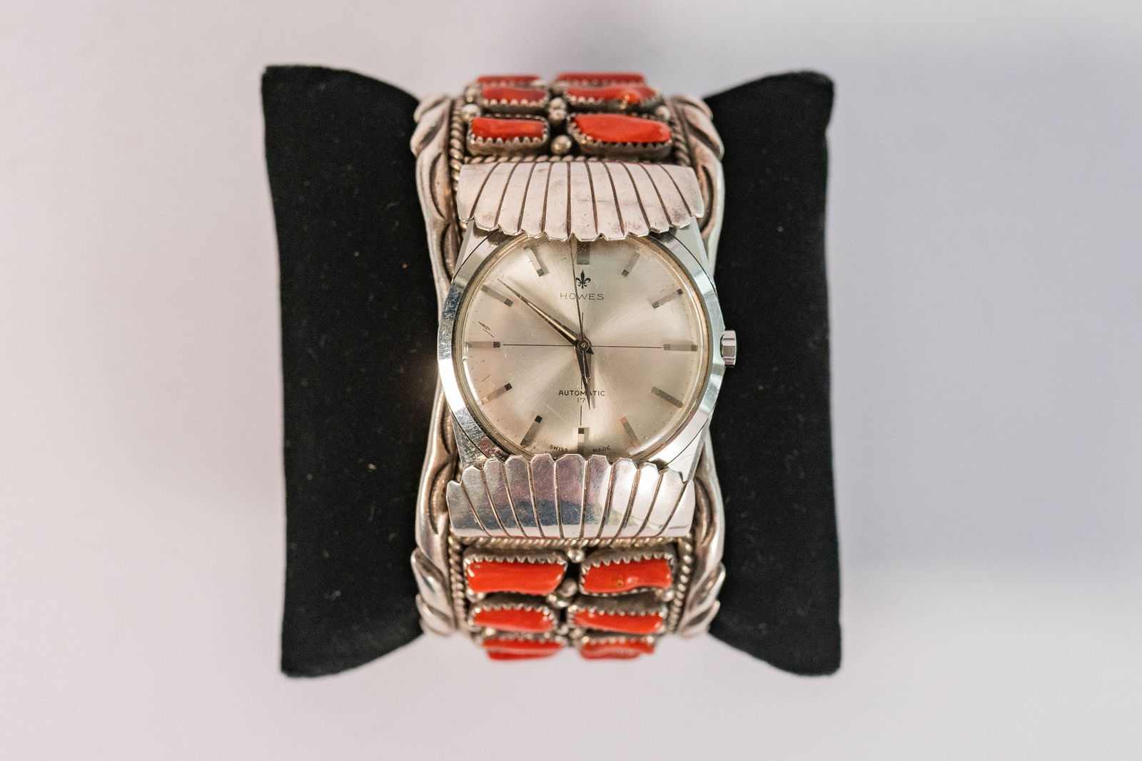 Fabulous Mediterranean Coral Cuff Watch Bracelet (1 of 7)