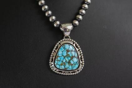 Amazing Kingman Water Web Turquoise Pendant
