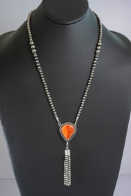 Paul Livingston Natural Spiny Oyster Pendant Necklace