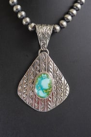 Wonderful Sonoran Gold Turquoise Pendant Necklace