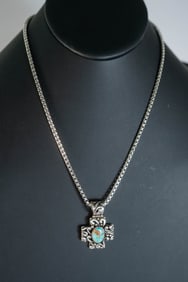 Royston Turquoise Pendant On Sterling Silver Chain