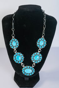 Fabulous Sleeping Beauty Turquoise Blossom Necklace