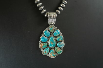 Stunning Fox Turquoise Pendant Necklace