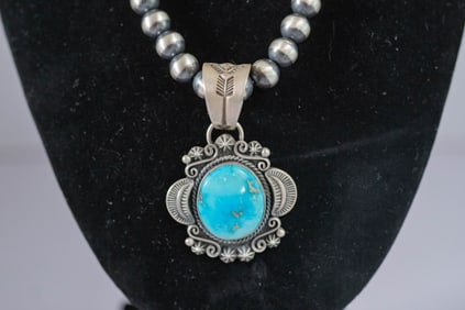 Elgin Tom Fabulous Sonoran Rose Turquoise Pendant