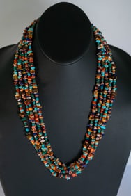 Beautiful Multi-Stone Five Strand Necklace