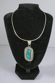 Breathtaking Persian Turquoise Pendant Necklace