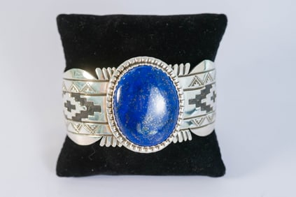 Spectacular Afghanistan Lapis Cuff Bracelet