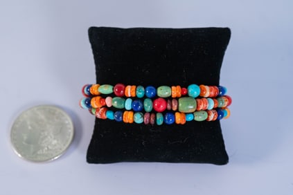 Multi-Gemstone Three Strand Bracelet
