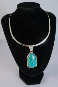 Striking Rare Fox Turquoise Pendant