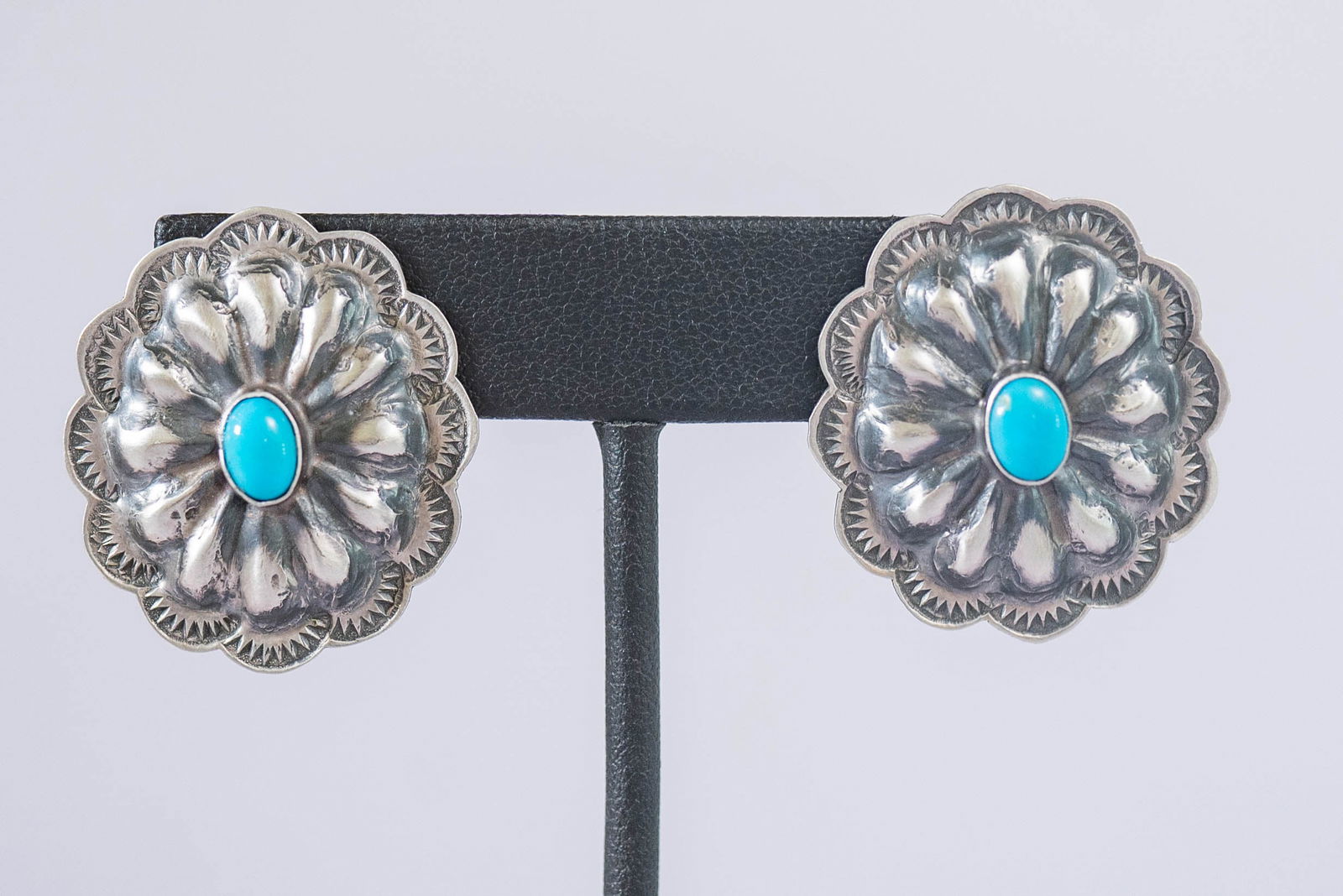Wonderfully Detailed Turquoise Post Earrings (1 of 5)