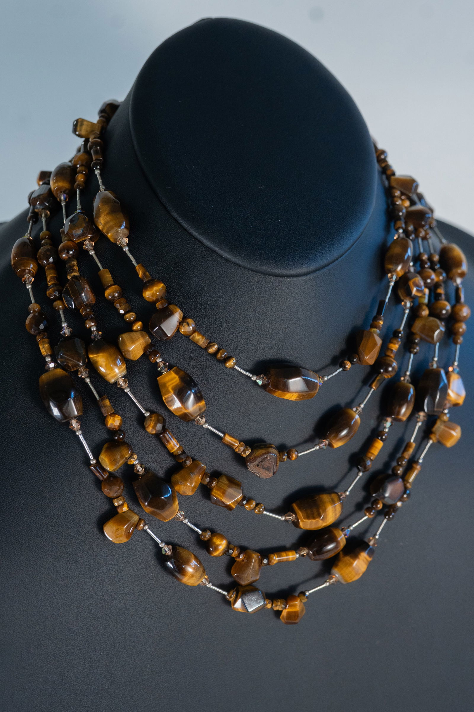 Stunning Five Strand Tiger Eye Necklace (1 of 6)