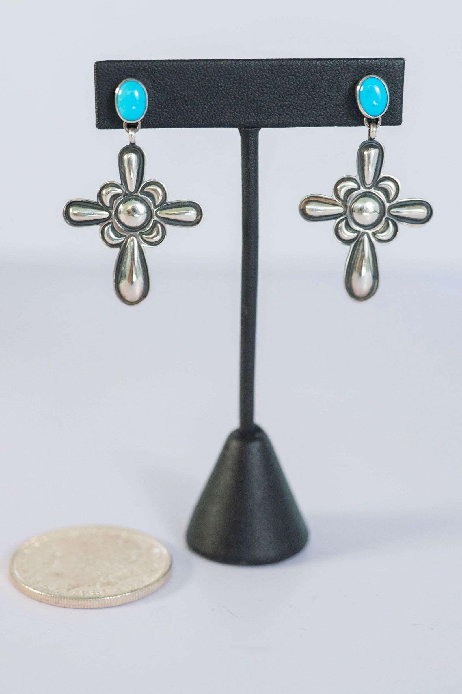 Hand Stamped Navajo Cross Earrings (1 of 4)