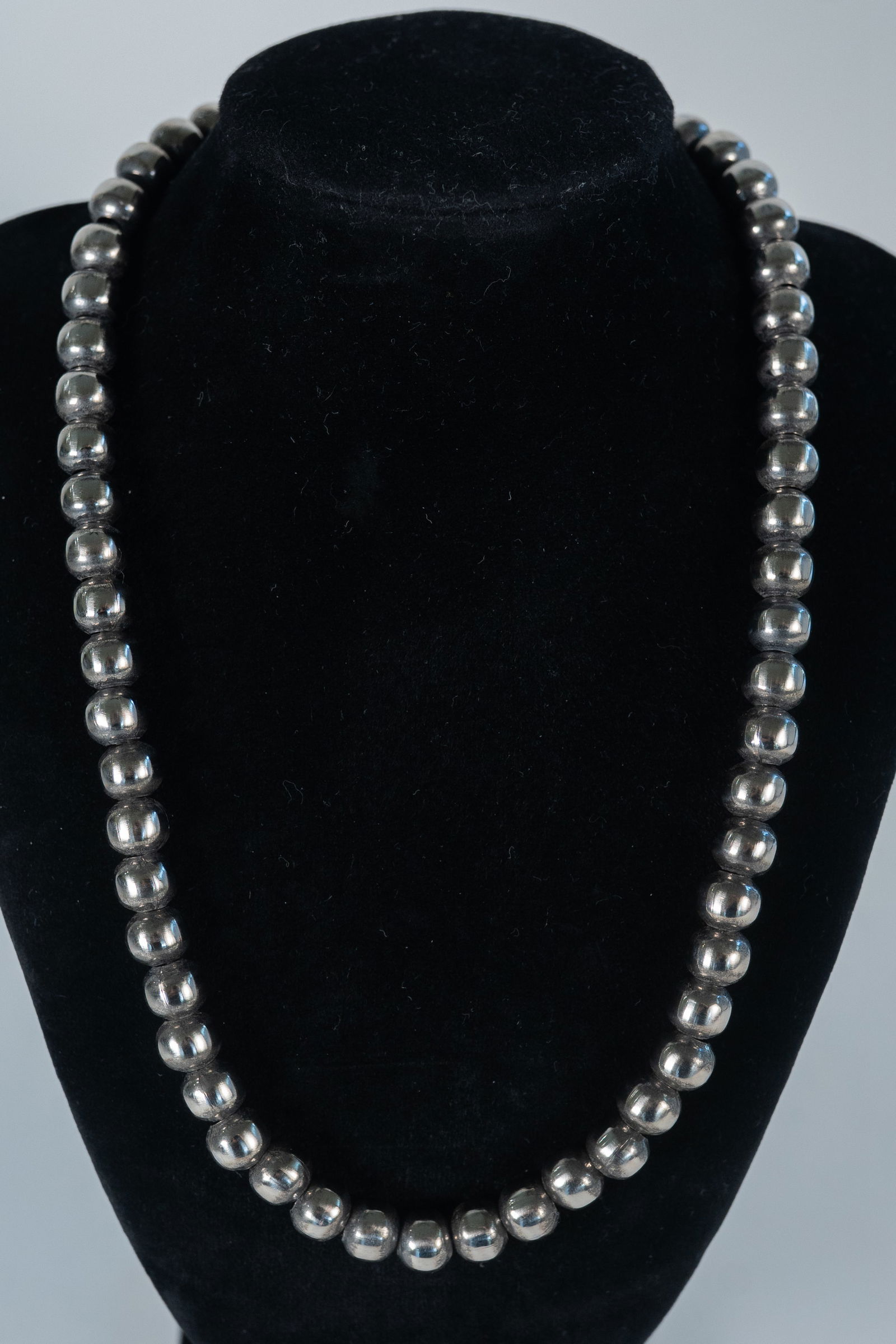 Traditional Navajo Pearls Necklace: Native American Navajo Pearls 10mm 20" Length Necklace German silver with 2" extender