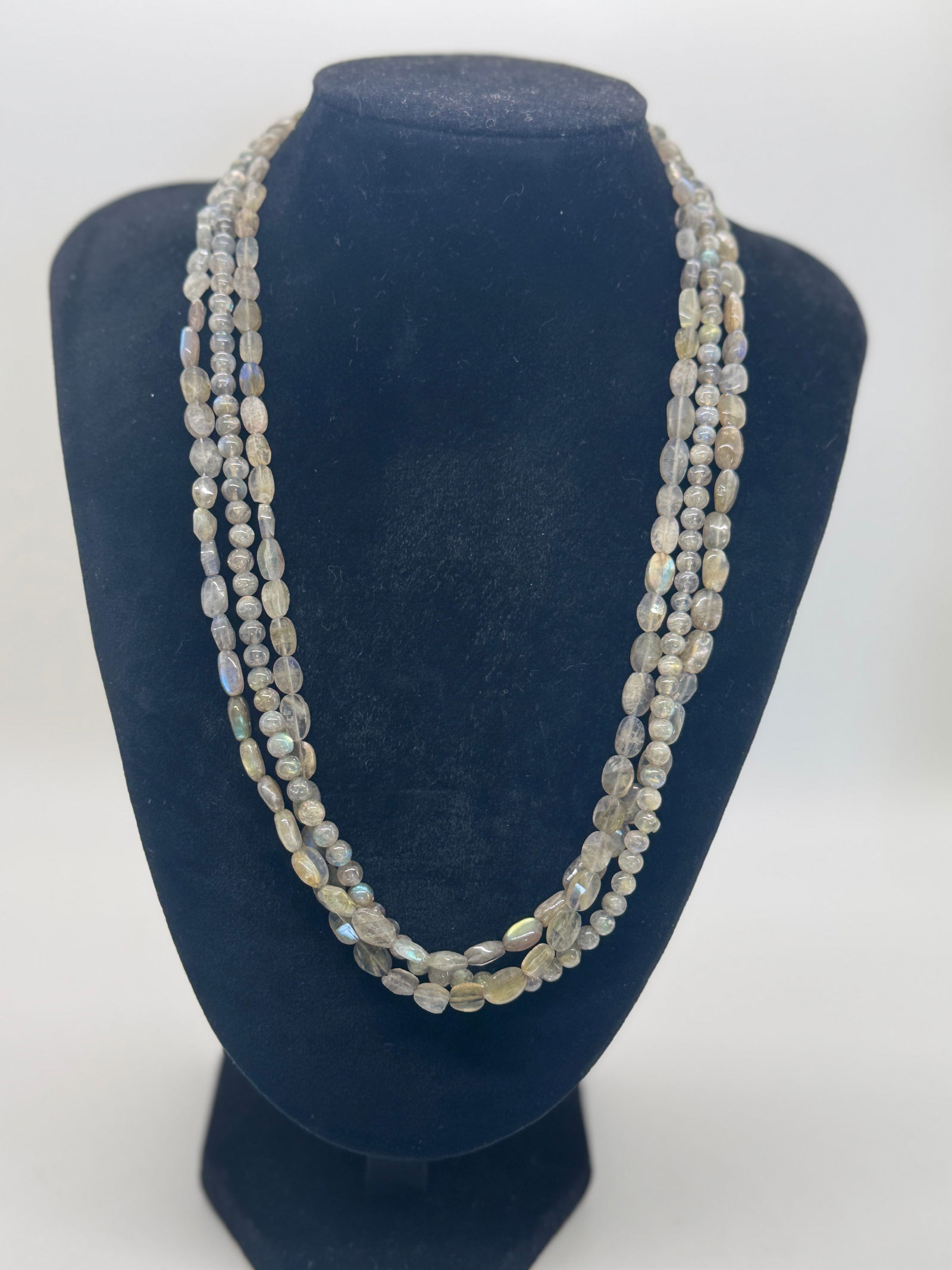 Elegant Three Strand Labradorite Necklace (1 of 4)