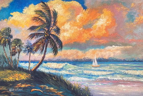 Harold Newton *: Oil on canvas 23 ¾ x 16 in, manner of Harold Newton (October 30, 1934–1994) was an American landscape artist.