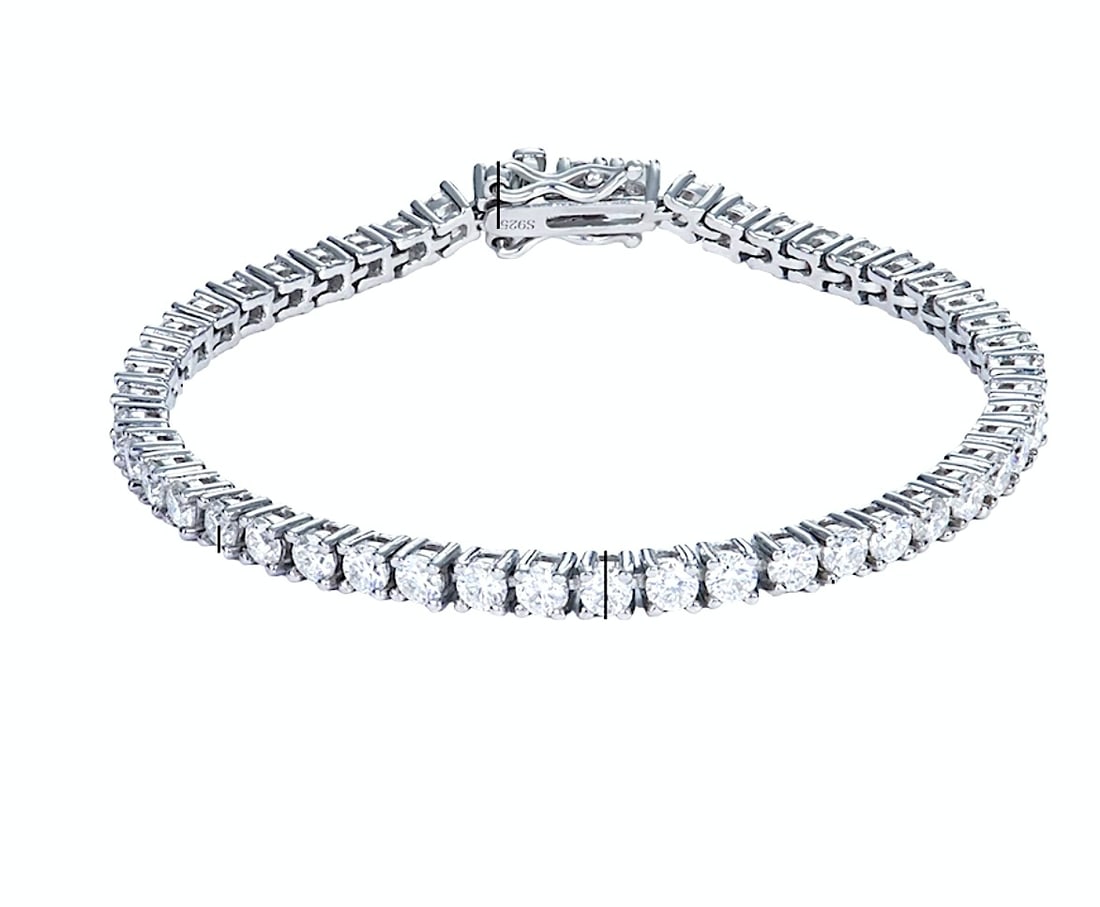 Sterling Silver 5.6ct 3.0mm Moissanite Tennis Bracelet (1 of 13)