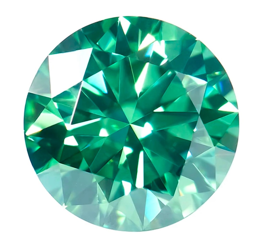 3.0ct Unmounted Vivid Green Moissanite (1 of 8)