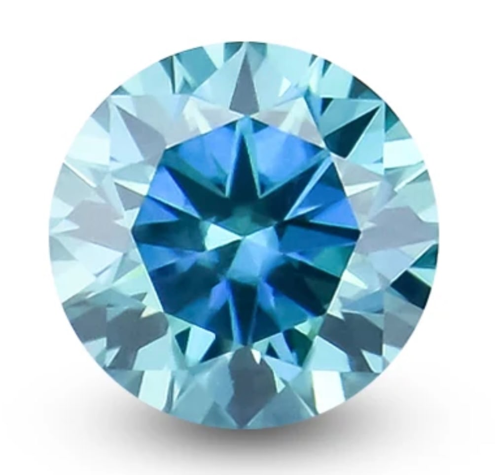 2.0ct Unmounted Ocean Blue Moissanite Diamond: Lovely New SMARTLIFE 2.0ct Unmounted Ocean Blue Moissanite Diamond Clarity - VVS1 Rated - 3EX Cut - Round Brilliant Cut (8 Hearts & 8 Arrows) and near Flawless. Tests Positive with a Diamond Tester an