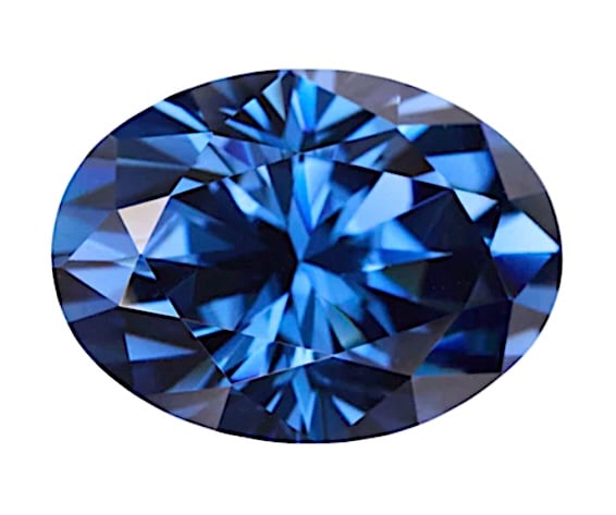 2.0ct Unmounted Sapphire Blue Oval Cut Moissanite Diamond (1 of 7)
