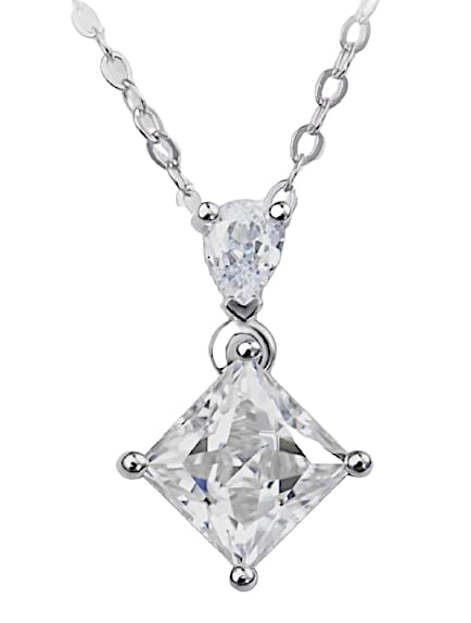 Outstanding New SMARTLIFE Sterling Silver 1.0ct Moissanite Diamond Princess Necklace   Color - D (1 of 11)