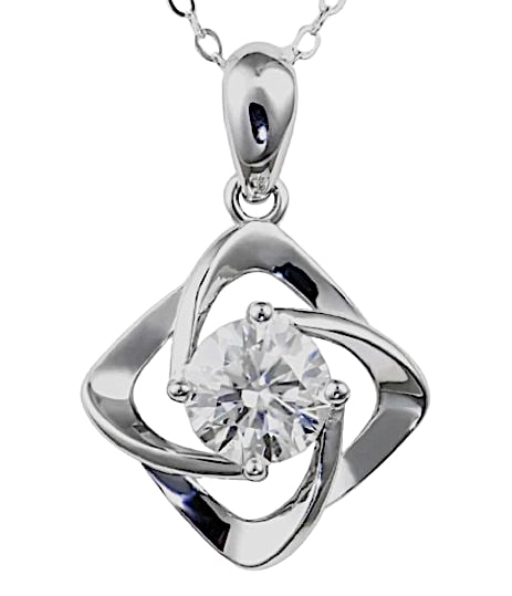 Enchanting New SMARTLIFE Sterling Silver 1.0ct Moissanite Diamond Atomic Necklace   Color - EF (1 of 12)