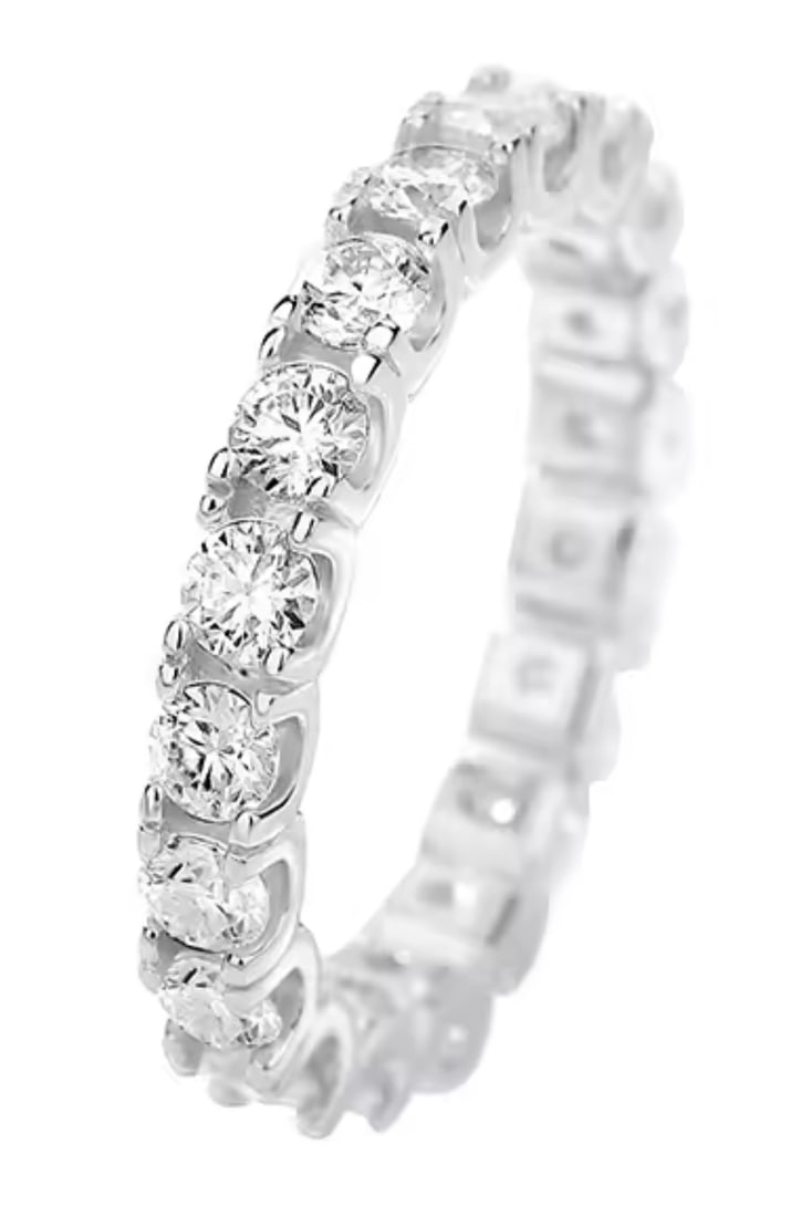 Spectacular New SMARTLIFE Sterling Silver 2.0ct Moissanite Diamond Eternity Ring   Color - D (1 of 11)