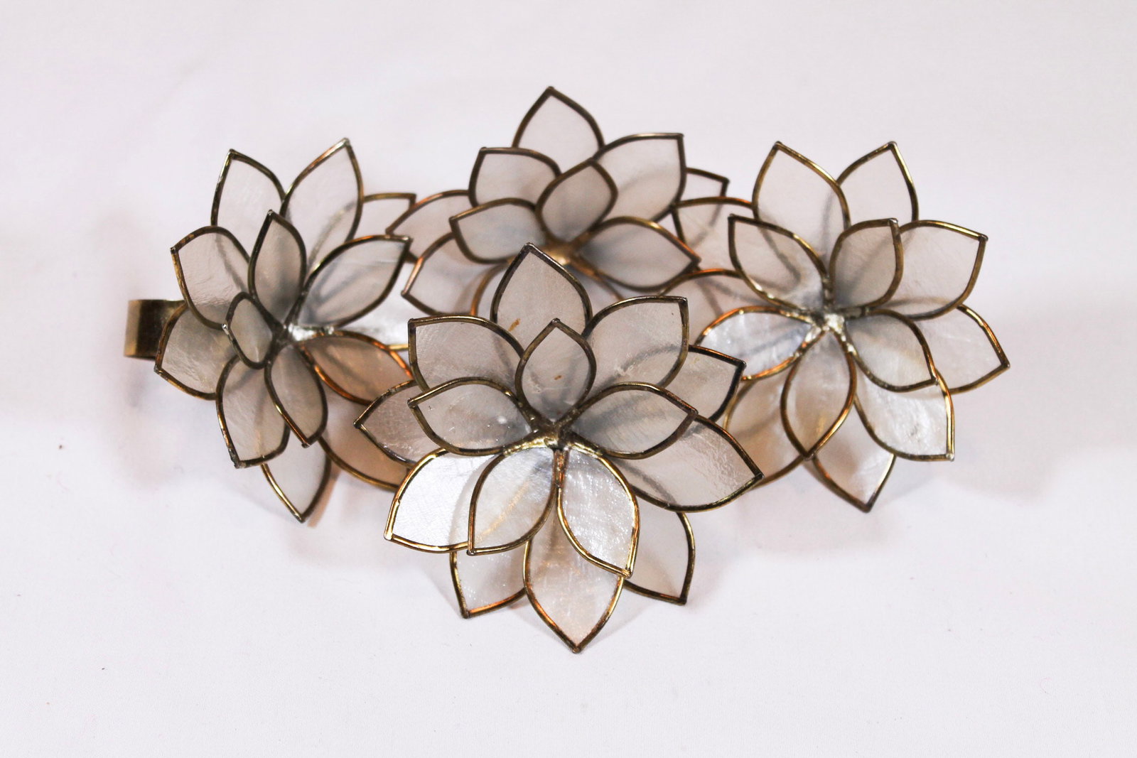 Vintage Brass & amp Capiz Shell Candleholders: Vintage Brass & amp Capiz Shell Candleholders