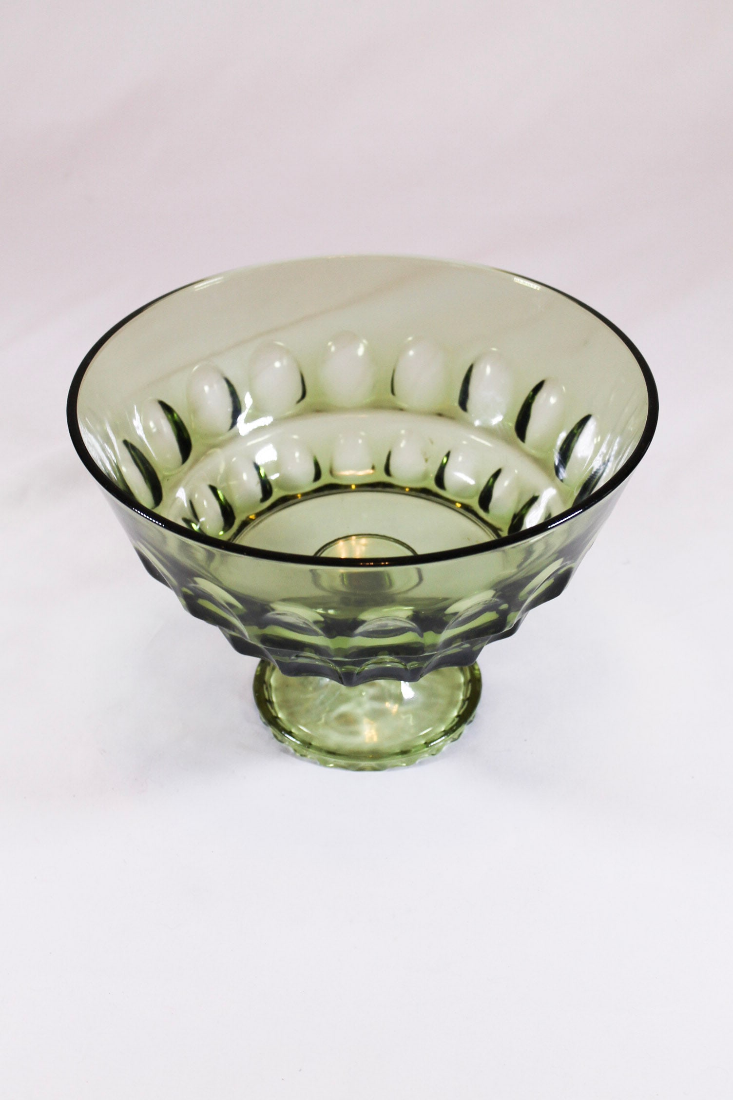 Hazel Atlas Thumbprint Reflections Greens candy dish (1 of 4)