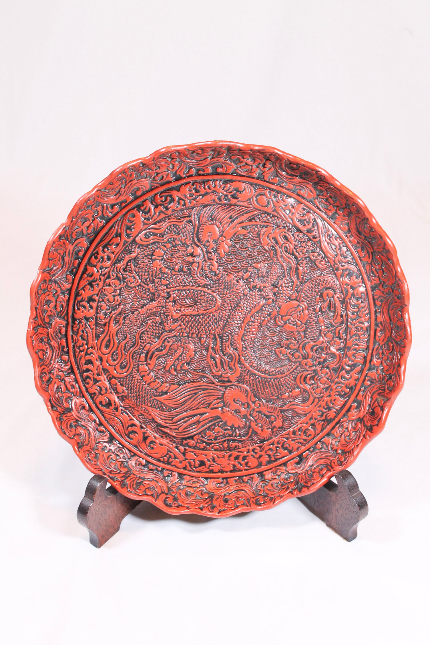 Antique decorative chinese lacquer plates (1 of 6)