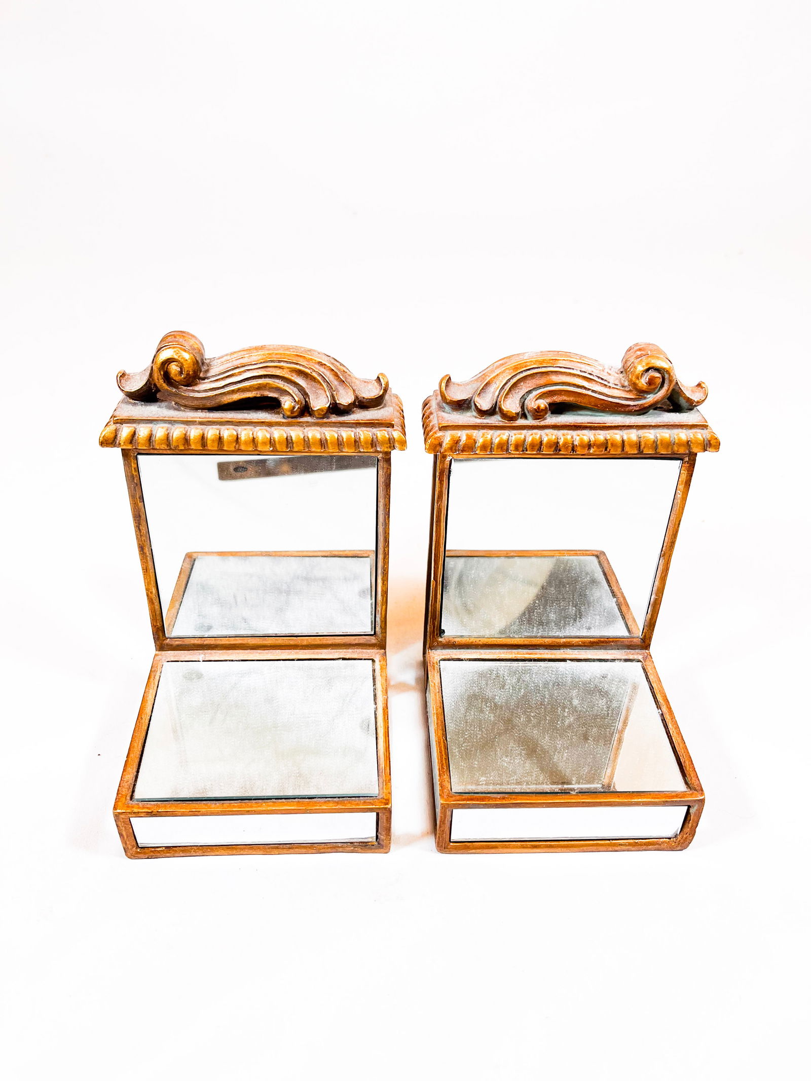 Antique mirrored bookends: Antique mirrored bookends