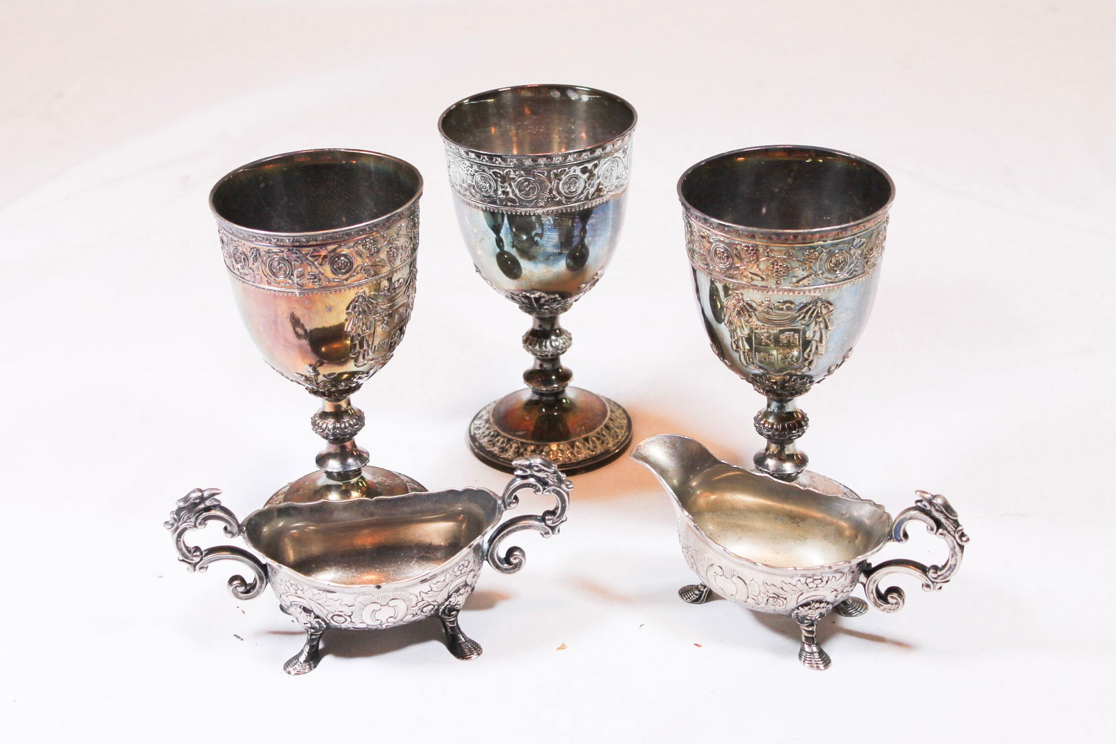 Silver designed vintage antique chalices and bowls: Silver designed vintage antique chalices and bowls