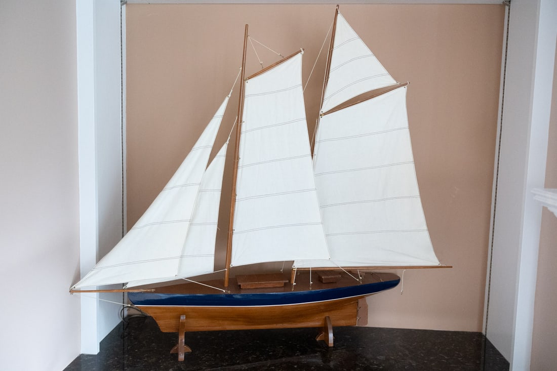 Large Decorative Wooden Sail Boat (1 of 2)